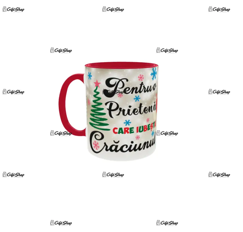 Pentru o prietena care iubeste craciunul, cana ceramica, 330ml, model cgs1714